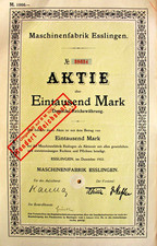 Maschinenfabrik Esslingen AG hist. Aktie 1922 Baden-Württemberg GHH Daimler-Benz