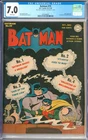 Batman #19 High Grade Golden Age WHITE Pages Superhero DC Comic 1943 CGC 7.0