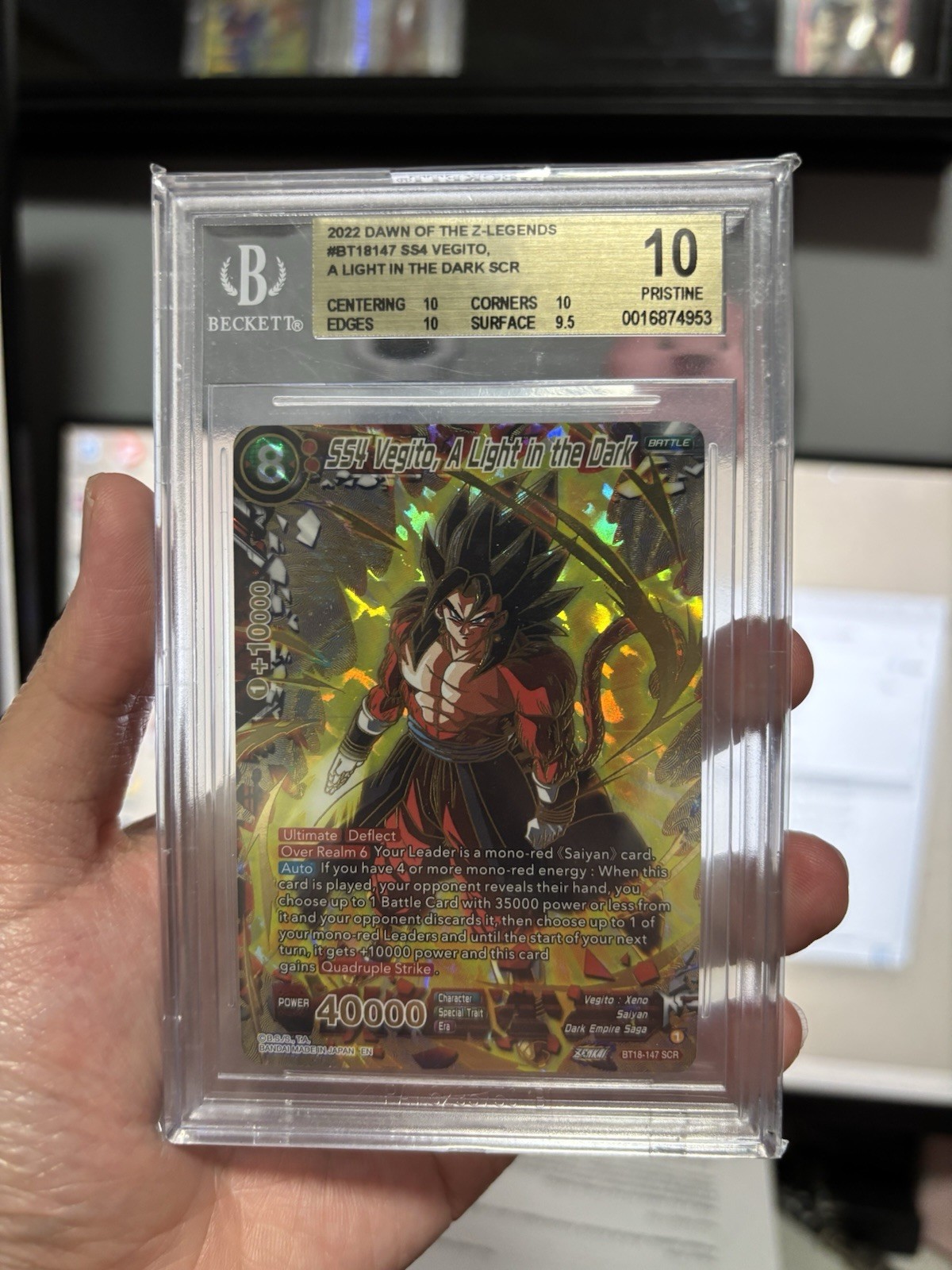 BGS 10 Dragon Ball Super Card Game SS4 Vegito A Light in the Dark SCR BT18-147 view 1