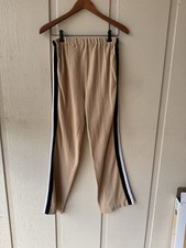 Vintage 70s Sweatpants Tan Striped Down Side Small Women  s Boys
