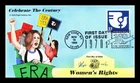 US COVER PUGH HAND PAINTED WOMEN'S RIGHTS MOVEMENT 1970S CELEBRATE CENTURY FDC