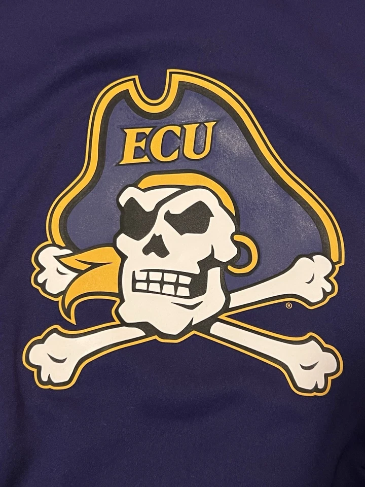 🟪🟨🟪 ADIDAS EAST CAROLINA PIRATES TEAM SUDADERA CON CAPUCHA LATERAL EMITIDA PARA HOMBRE GRANDE ECU Foto 2 de 4