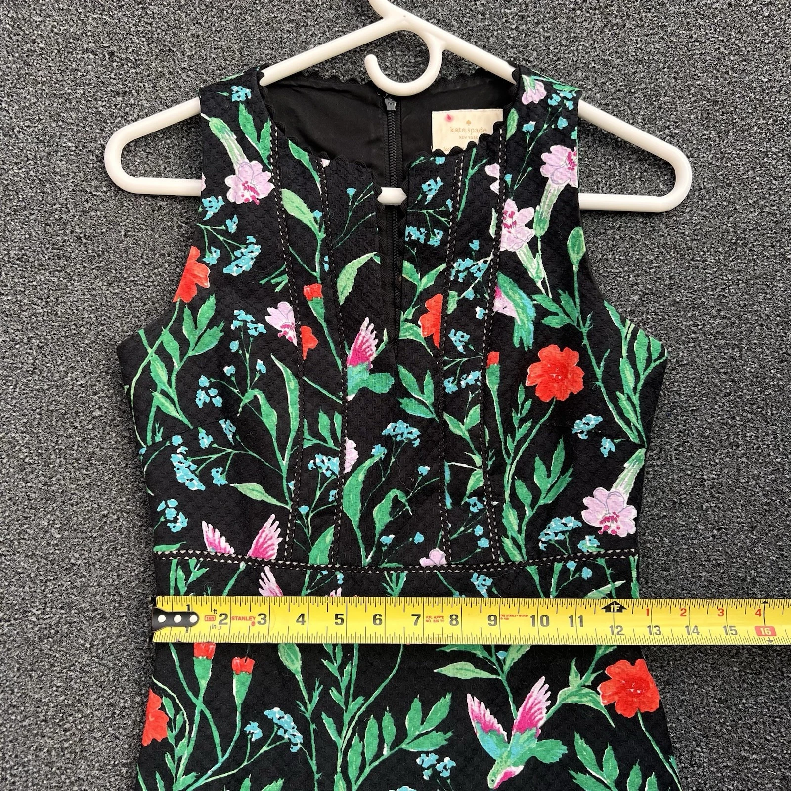 Abito jacquard Kate Spade Jardin stampa colibrì Taglia 0
