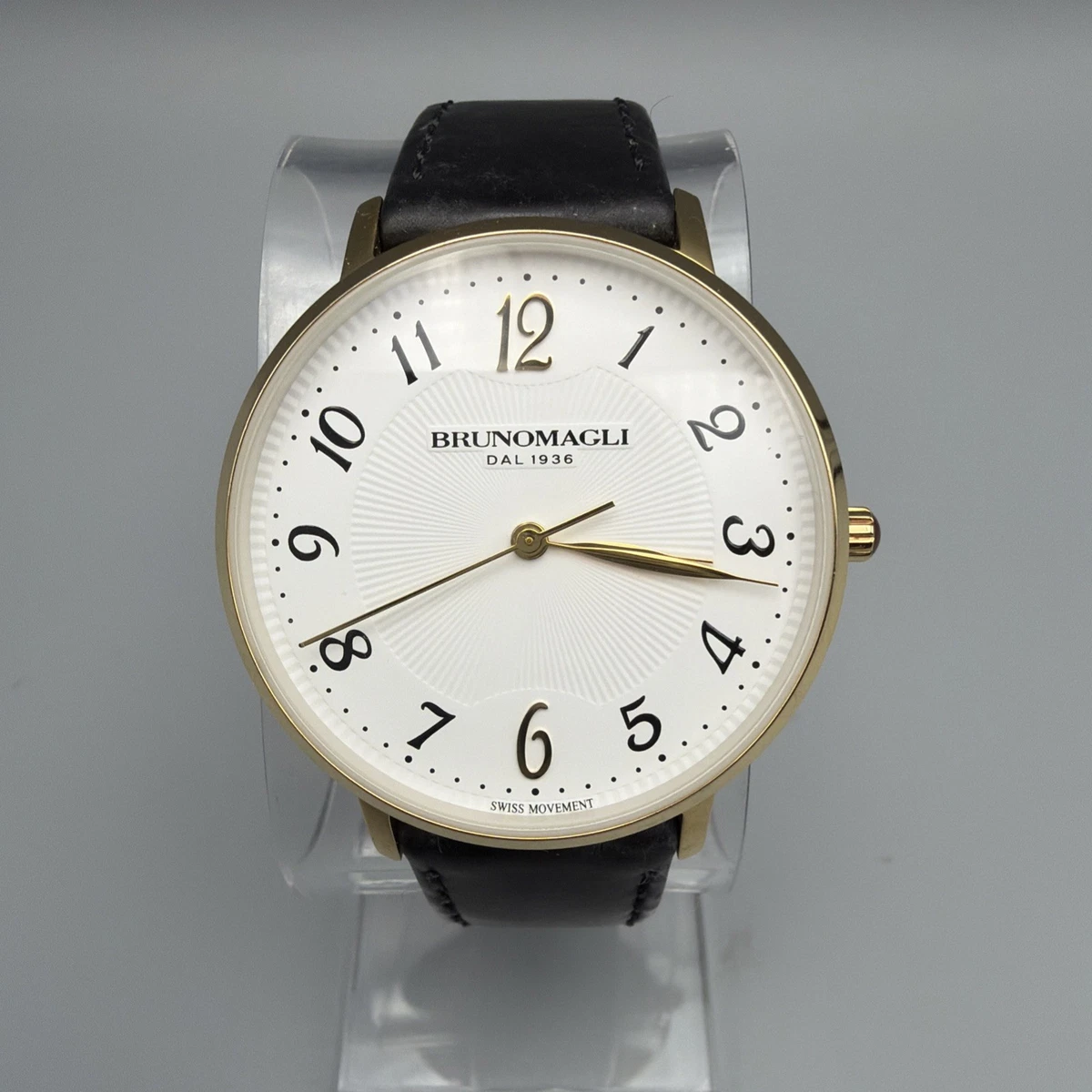 Bruno Magli Black Leather Strap White Dial Swiss Women’s Ladies Watch women bruno magli Watch swiss movements Genuine italian  main image 3