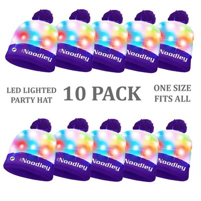 ONE SIZE  Party Packs LED Light Up Christmas Beanie Knit Hat **FREE SHIPPING**