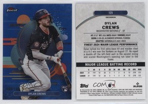 2025 Topps Finest Uncommon Blue Refractor /150 Dylan Crews #125 Rookie RC