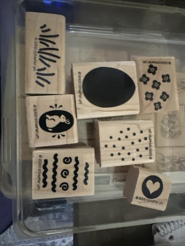 Juego de 5 estampillas de goma montadas en madera estampadas - Imagen 8 de 11