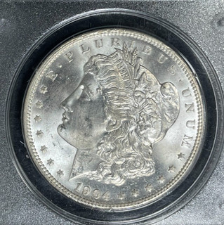 1904 O MORGAN SILVER DOLLAR PCGS MS 63 BEAUTIFUL COIN OLD GREEN RATTLER HOLDER