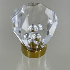 5 Pack 1-1/8 inch Acrylic Diamond Knob With Polished Solid Brass Base