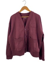 COACH Thin Cotton Cardigan in Bordeaux CM827 - Relaxed Fit