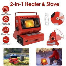 2 in 1 Portable Propane Heater Stove Outdoor Camping Gas Stove Camp Tent Heater