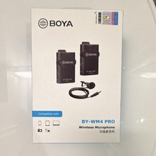 BOYA BY-WM4 PRO Wireless Lavalier Microphone System, 3.5mm, Black