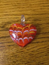 Art Glass Heart Pendant - multicolor - Romantic Gift 2"