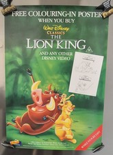 Vintage - Disney Lion King  Retail Video Store Promotional Poster