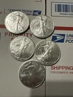 2025/25/25/25/15 American Silver Eagle 1 T Oz .999 Lot of 5