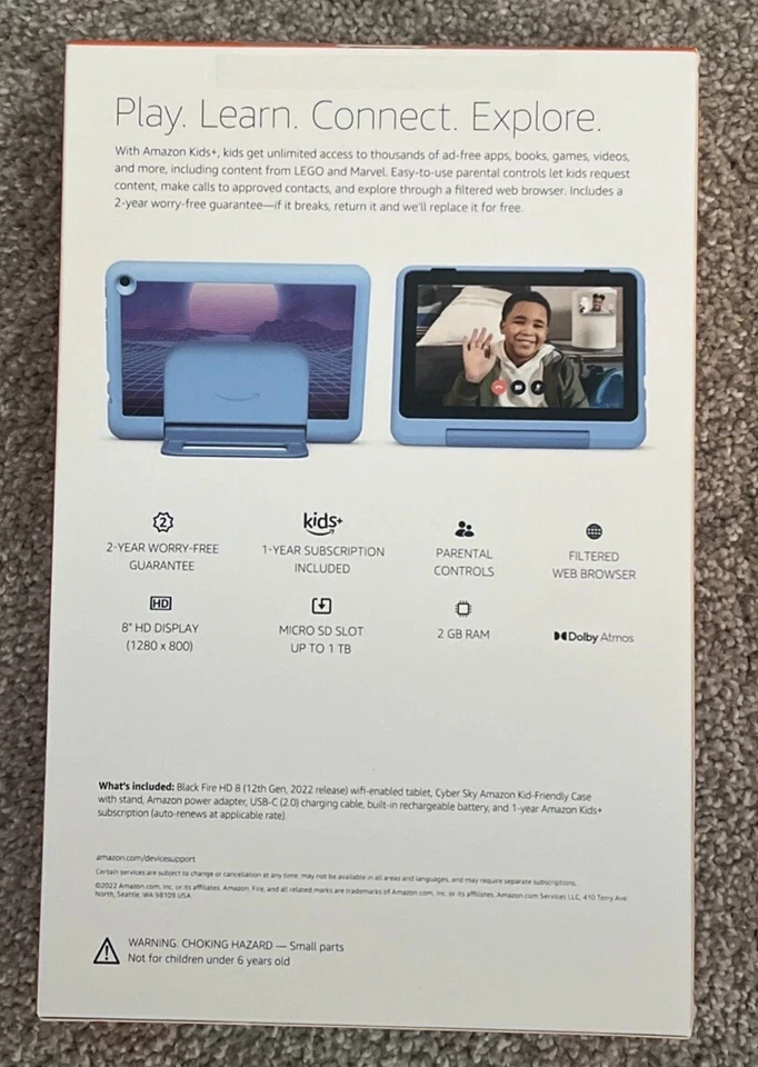 🔥🔥Amazon Fire HD 8 Kids Pro Tablet, 32GB, Color- Cyber Sky Blue🔥🔥New &Sealed - Image 2 of 3