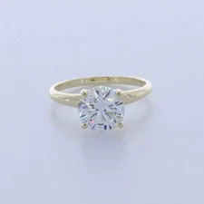 Solitaire Engagement Ring Classic 14K Gold 2.04 CT Round Lab-Grown Diamond F VS2
