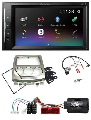 Pioneer DAB Lenkrad 2DIN Bluetooth USB Autoradio für Mazda 5 CR 2005-2010 silber - Bild 1 von 4