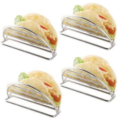 Taco Holder Stainless Steel Taco Holders Stands Set of 4 Racks Holds Soft or ...
