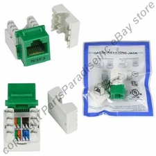 Lot10 Cat5e RJ45 Keystone Network/Ethernet 10/100/1000 Jack/Port 110Punch{GREEN