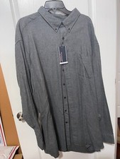 Roundtree  Yorke Grey Portuguese Flannel Long Sleeve Shirt - Size 4XB NWT 