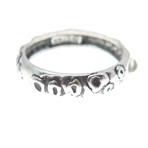 SILPADA Sterling Silver Vintage Real Clear Quartz Oxidized Band Ring Size 7.5 - Picture 4 of 8