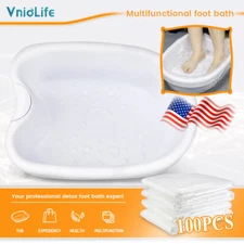 Professional Ionic Detox Foot Bath Tub Basin for Detox Machine w/ 100 New Liners