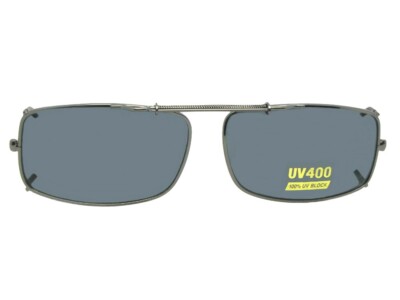 Slim Rectangle Shape NON Polarized Clip-on Sunglasses