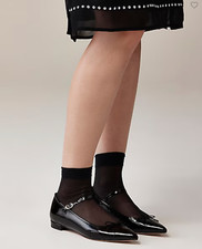 NWB J.Crew 198 Pointed-toe Mary Jane ballet flats, Italian patent leather, 7, 8