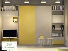 MOBILE C/LETTO MATRIMONIALE 160x190 A SCOMPARSA CON PISTONI A GASxCAMERA 6149