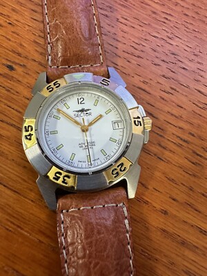 Sector Women s No Limits Quartz Watch Swiss Made Date Brown Leather Strap