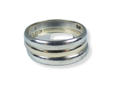 Vintage Solid 9ct White & Yellow Gold Set of 3 Wedding Band Rings Size 5.5 K 50