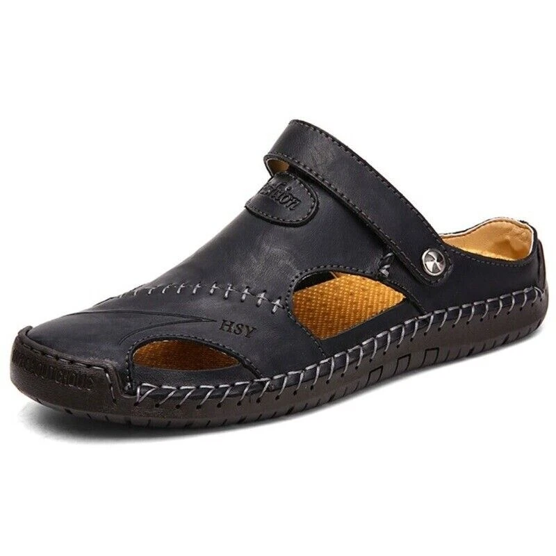 Men\'s Black Outdoor Sandal - Unbranded Unbranded Herringbone Sandals for Men for sale | eBay main image 3