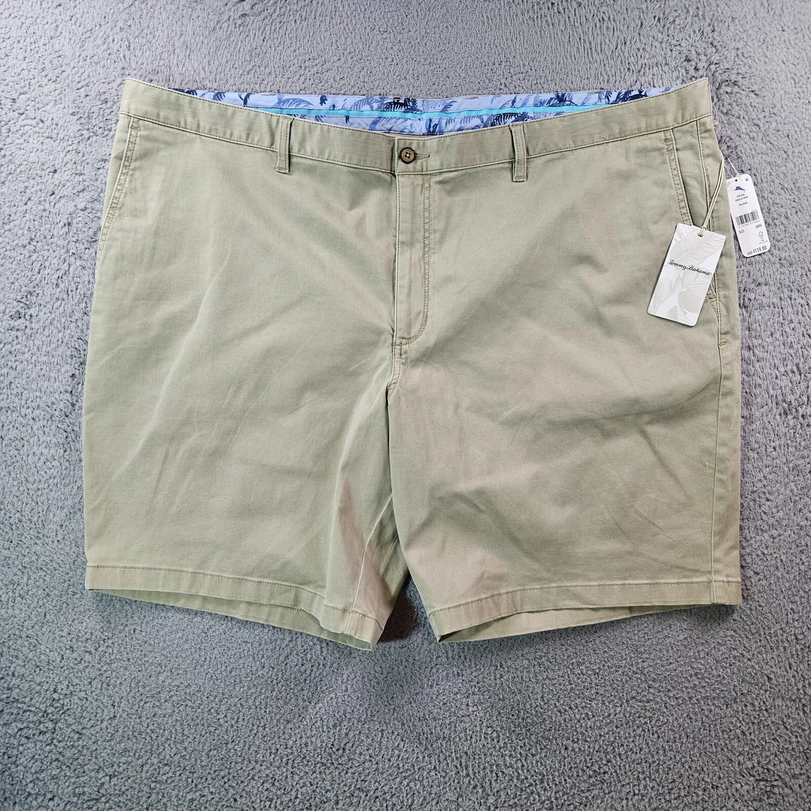 $110 NWT - Tommy Bahama Boracay Shorts Mens 50 RG 10" Khaki Stretch