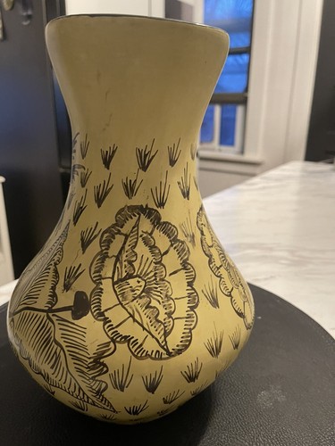 Handgefertigte Keramik Blumenvase von Huancito, Michoacan, Mexiko Künstler David Espicio - Bild 4 von 10