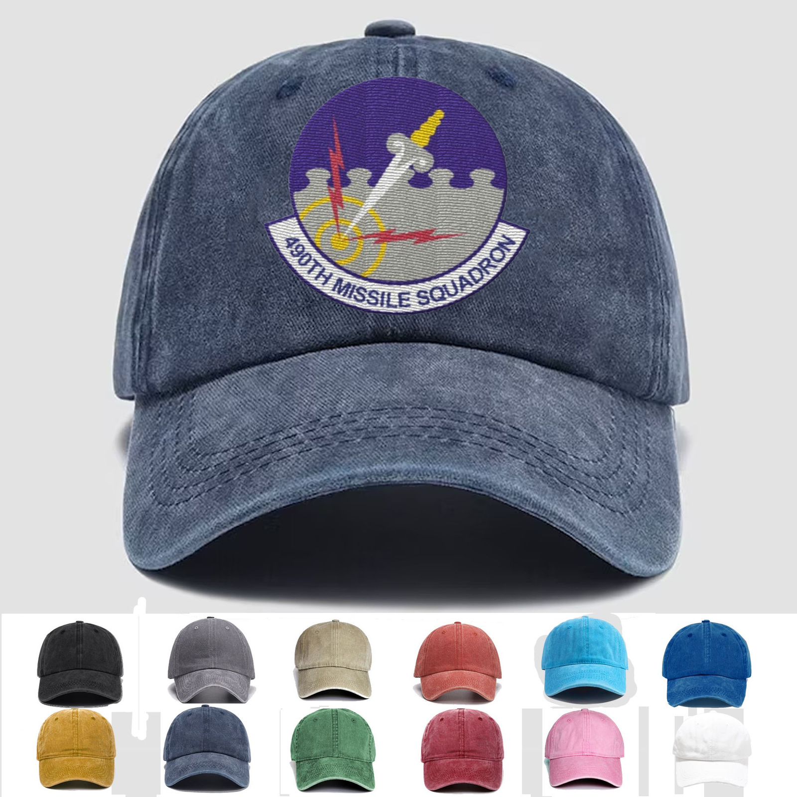 Custom Personalization Embroidered Hat 490th Missile Squadron, Veteran Cap, Gift