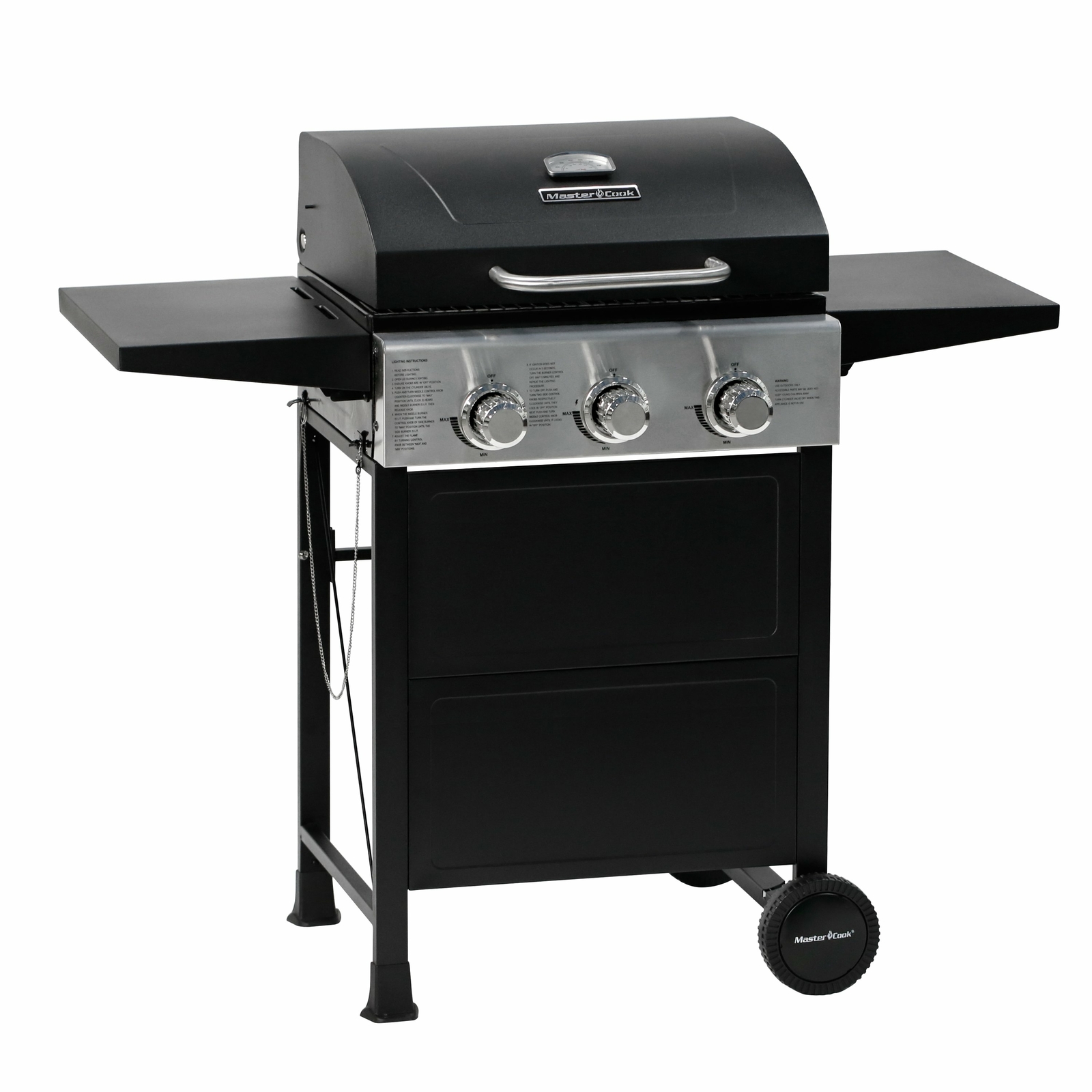 MASTER COOK Liquid Propane Gas Grill 3 Bunner w/ Folding Table