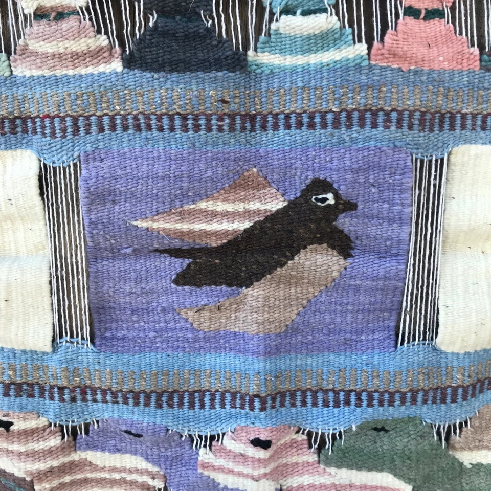 复古 Artesanias Gultex 墨西哥手工编织壁挂毯 — 第 3/4 张图片