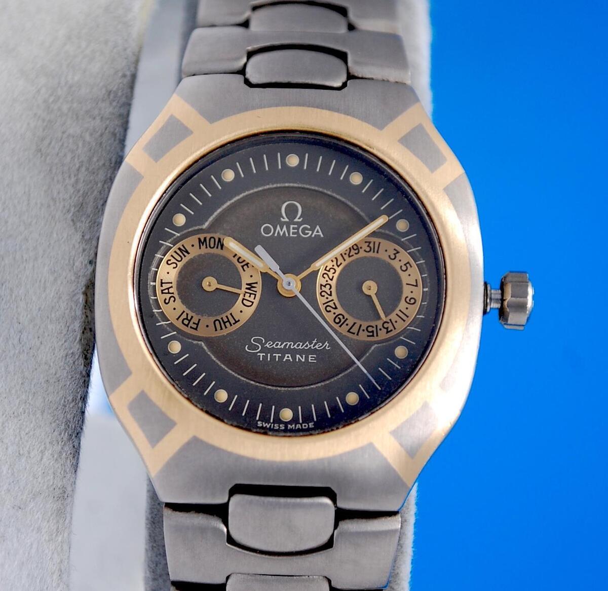 Mens Omega Seamaster Polaris 18K Gold & Titanium watch - Day Mens Omega Seamaster Polaris 18K Gold & Titanium watch - Day