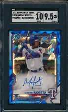 SGC 9.5/10 MAXIMO ACOSTA 1st AUTO 2021 Bowman Chrome Sapphire Refractor RC MINT+