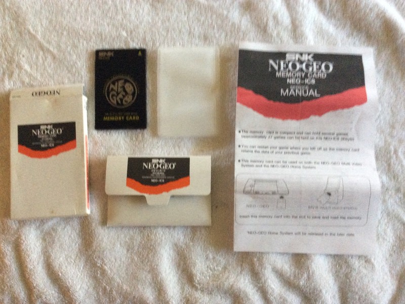 NEO GEO - SNK - " NEO-IC8 " MEMORY CARD  SLEEVE CARD  MANUAL  BOX  NEW OLD STOCK