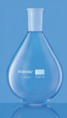 Borosil Pear Shaped Flask Suitable for Rotary Evaporators with Ground Socket..