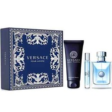 VERSACE POUR HOMME Cologne for MEN 3 pcs SET 3.4 oz EDT Spray  Mini  SHAMPOO