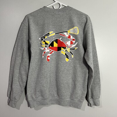 Maryland Lacrosse LAX MD Gray Long Sleeve Pullover Sweatshirt