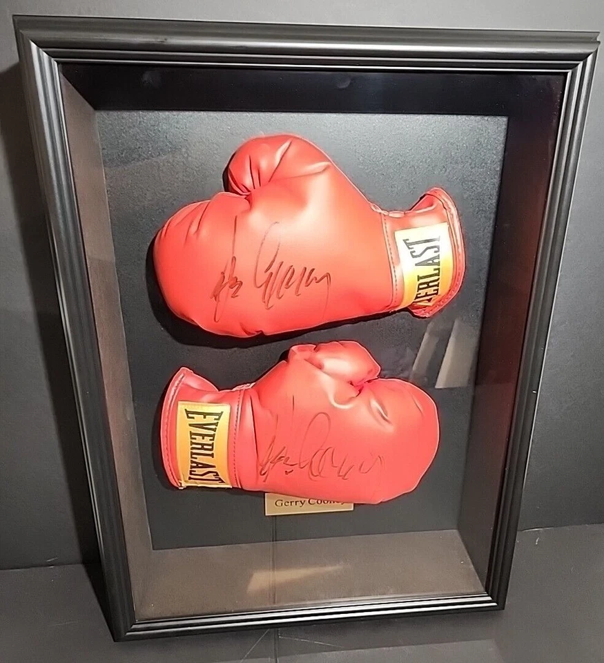 Gerry Cooney Signed Autograph Boxing Gloves Set of 2 Gloves Shadow Box 21.5 x 16 - Image 2 of 4