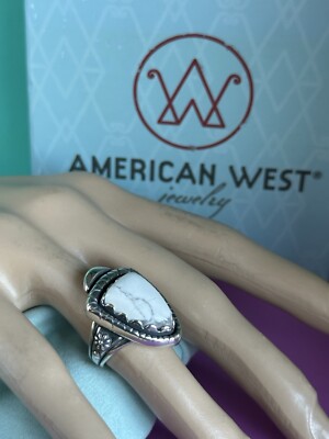 EINGESTELLT ~ NEUER CAROLYN POLLACK AW RELIOS 15 g WEISS HOWLITH SCHILD RING GRÖSSE 9
