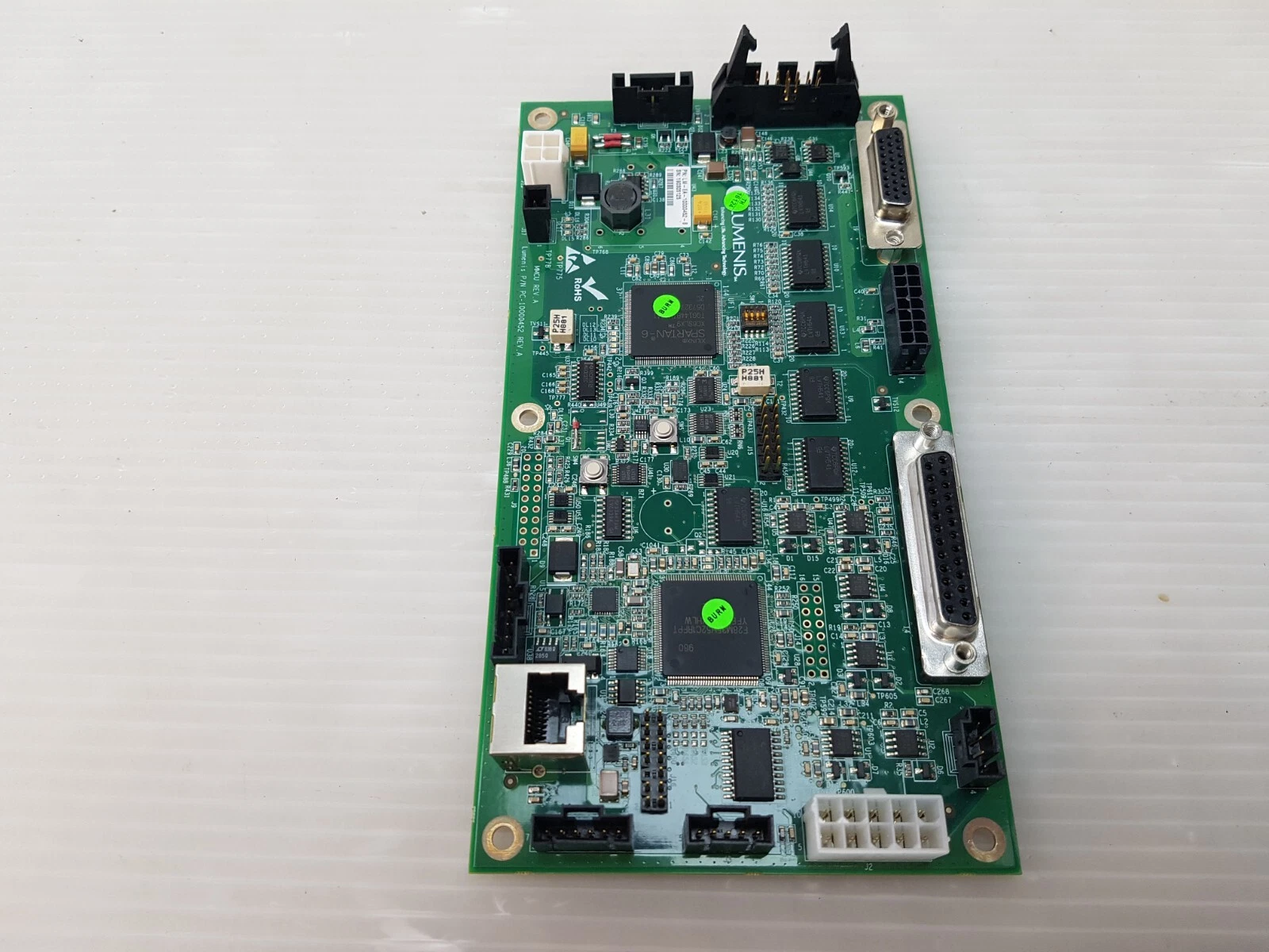 PC-10000452 MMCU board from above, RJ-45 jack at the lower end