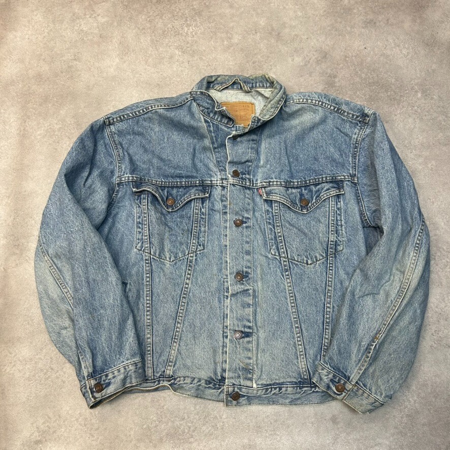 Levis Denim Jacket Mens XL Vintage Y2K Jean Trucker Coat, Blue-image
