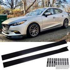 For Mazda 3 S Mazdaspeed Hatchback 78.7 Side Skirts Extension Glossy Black