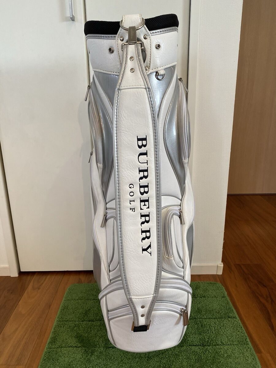 Burberry white/silver golf bag carry cart caddy staff tour Burberry white/silver golf bag carry cart caddy staff tour